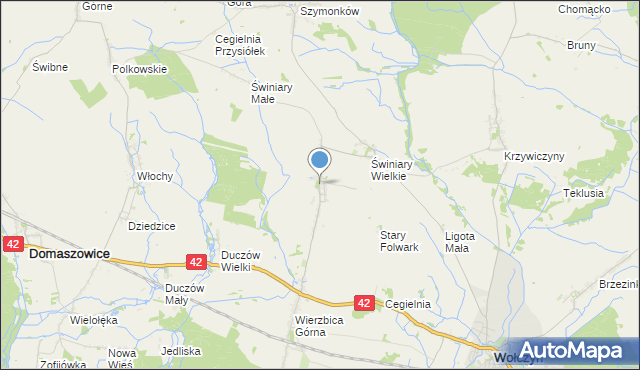 mapa Wierzbica Dolna, Wierzbica Dolna gmina Wołczyn na mapie Targeo